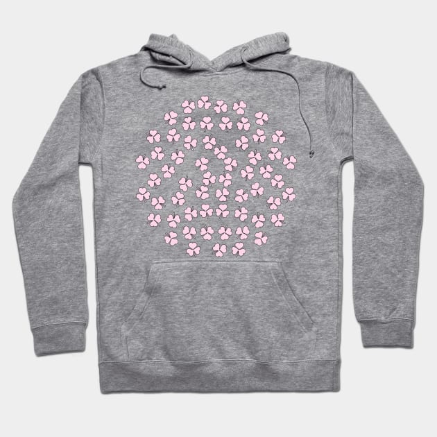 Shamrocks Pink Hoodie by ellenhenryart